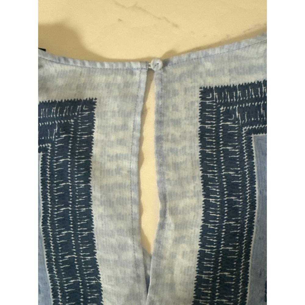BCBG MAXAZRIA SIZE S SOREN BLUE PRINT V-NECK ROMPER - Picture 5 of 11